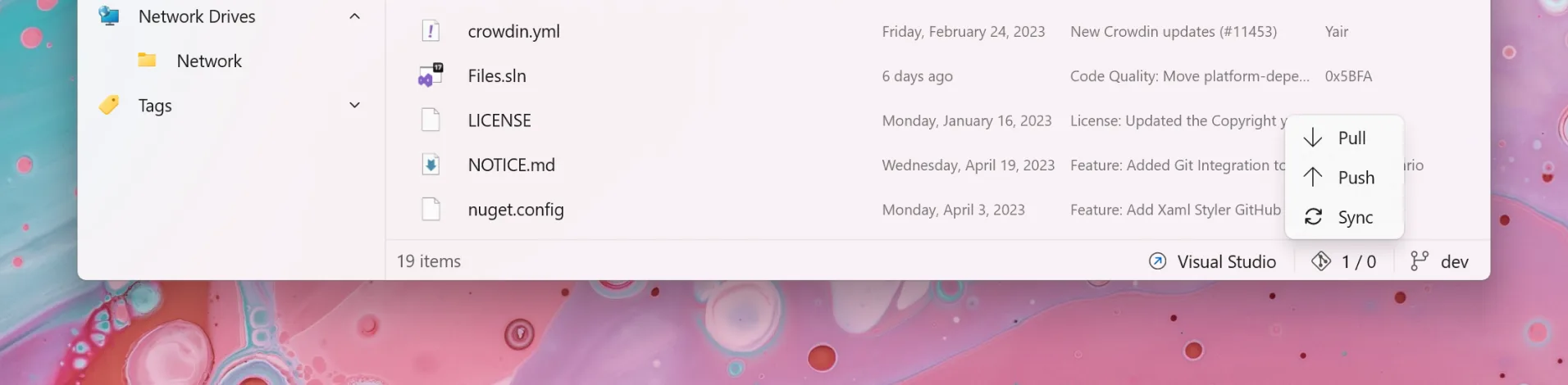 Push commits to remote repos.