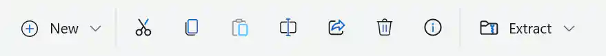 Extract archive toolbar button.