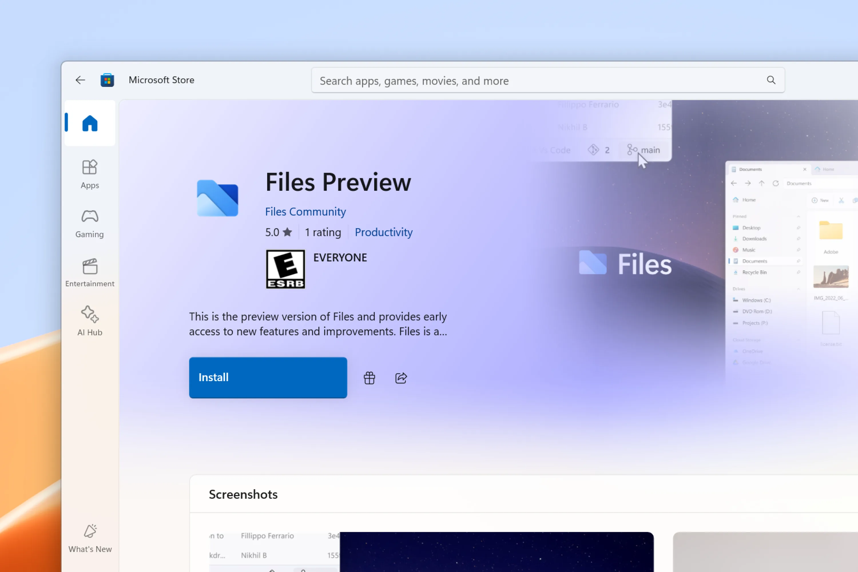 Files Preview now available on the Microsoft Store thumbnail
