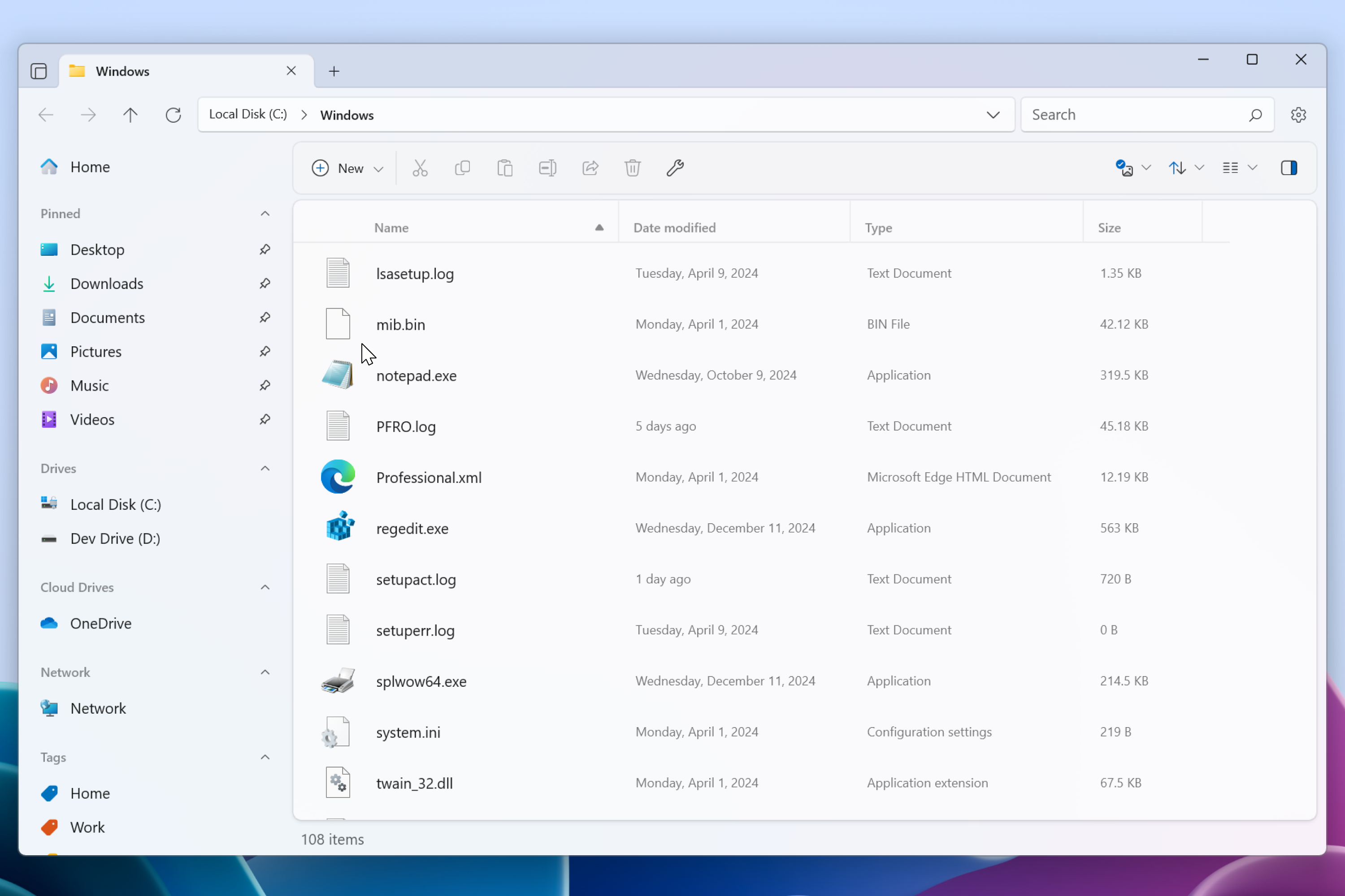 Large icons in the Details View layout