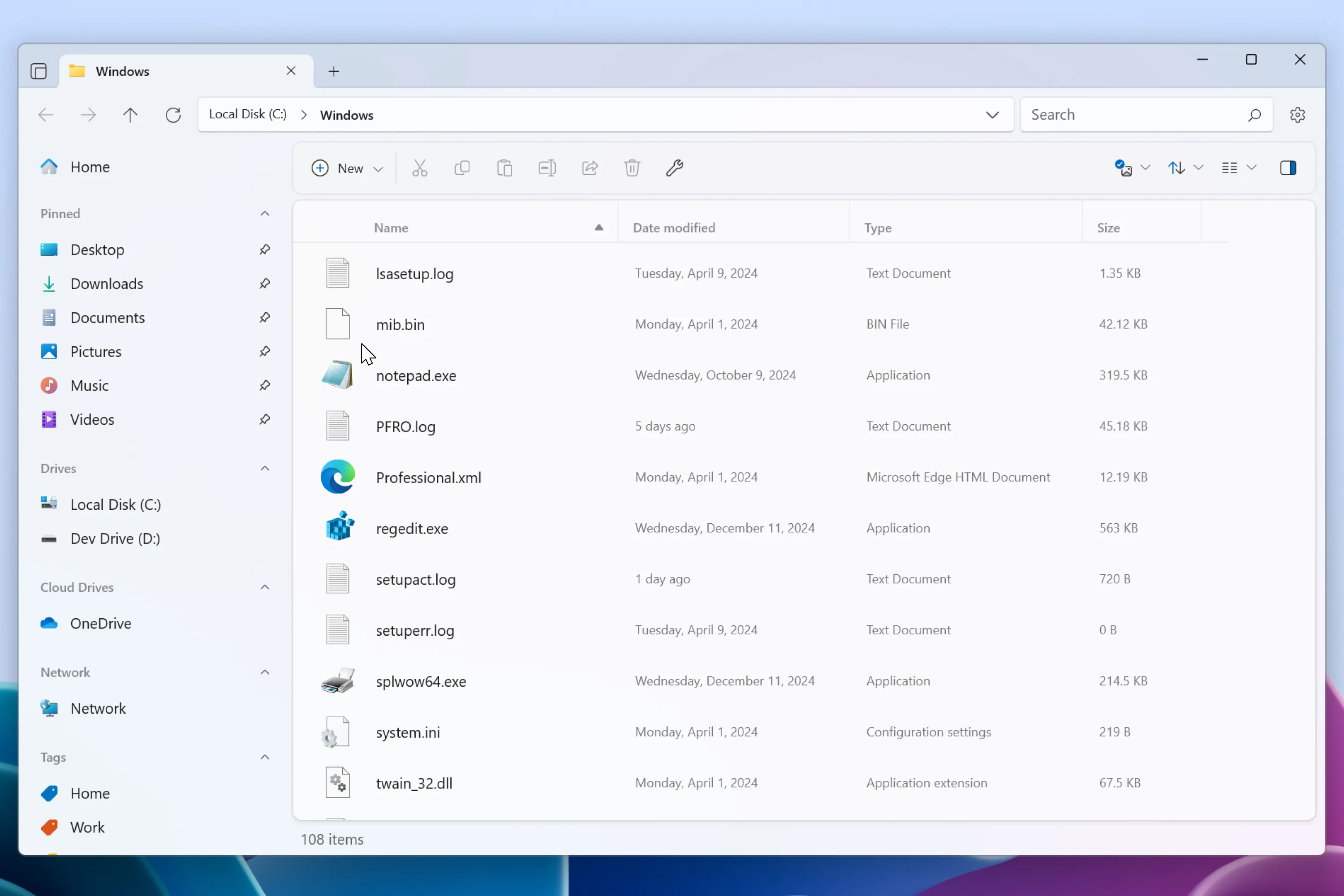 Large icons in the Details View layout