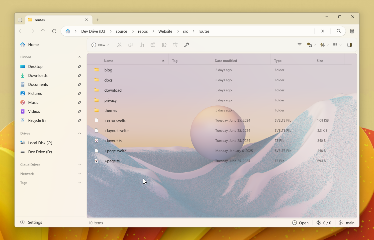 Folder background image