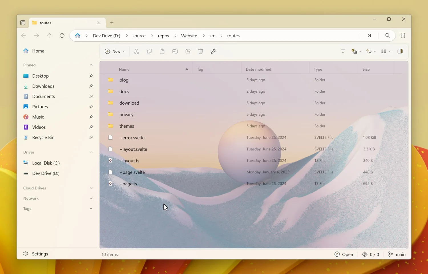 Folder background image